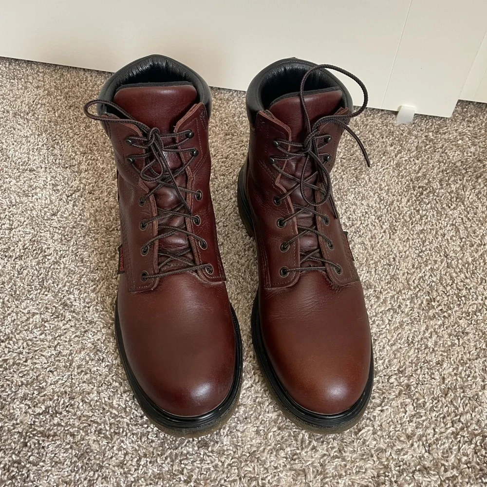 Red wing shoes work boots size 14 narrow brown boots style 696